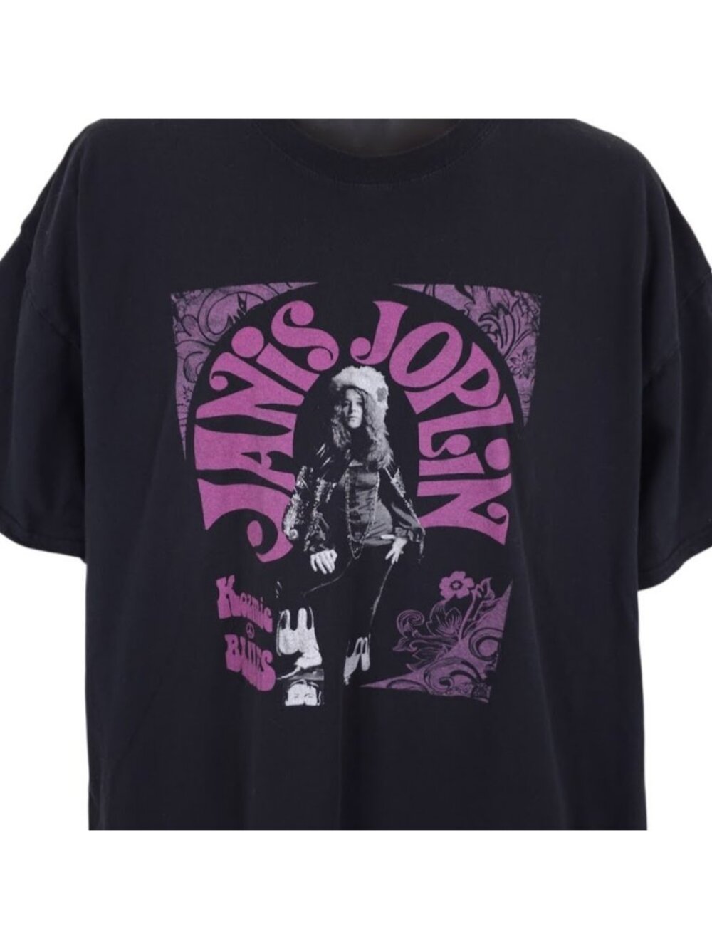 Janis Joplin T Shirt Mens Size 2XL Black Kozmic Blues Retro Tee